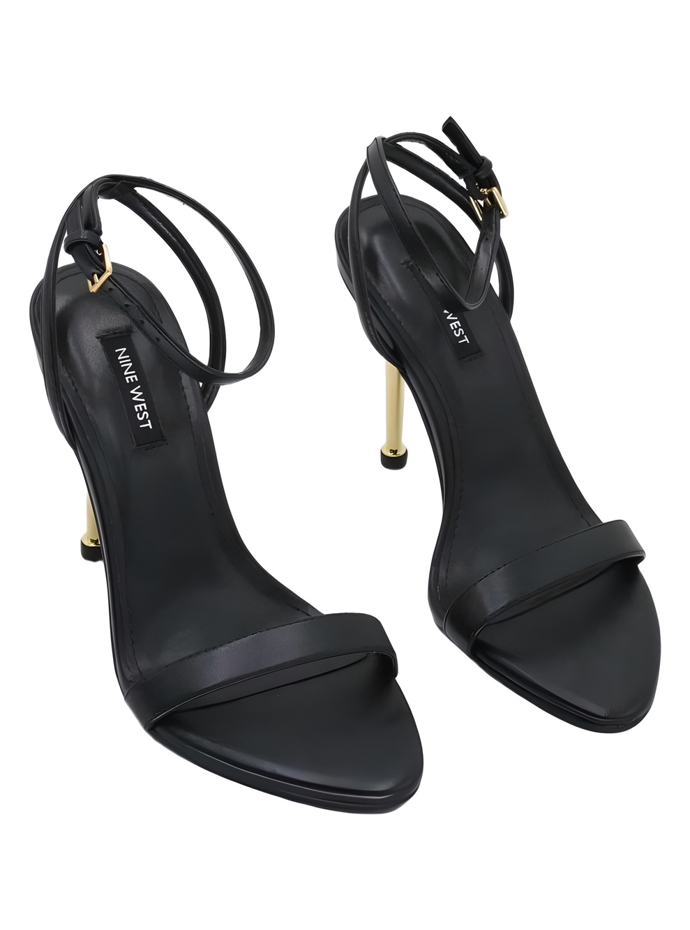 Nine West Reina 3 Black Ankle Strap Stiletto Sandal Size 5.5M
